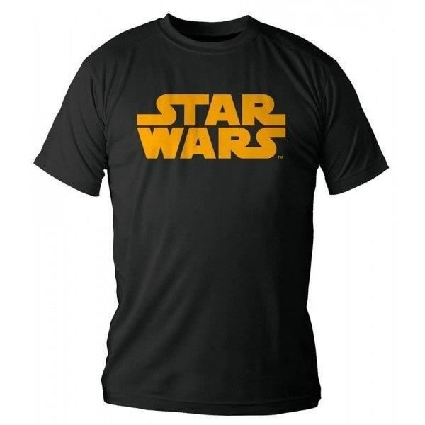 STAR WARS T-shirt Noir Logo Orange Enfant