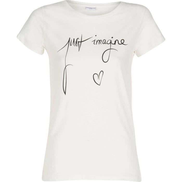 JACQUELINE DE YONG T-shirt New Chicago imprimée - Femme - Blanc et noir