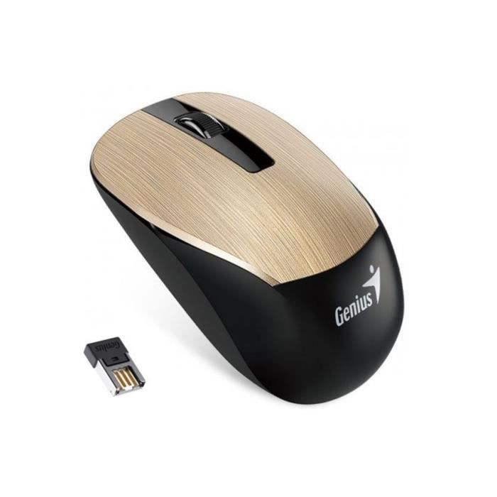 Genius Souris Sans fil optique NX-7015 Or Métal 1600DPI 2.4 GHZ USB PC/MAC