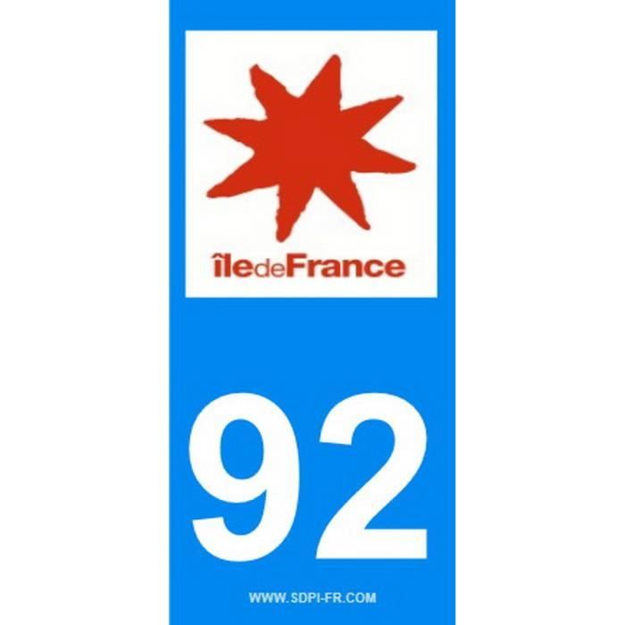 STICKZIF 2 Autocollants Région Département 92 SR92