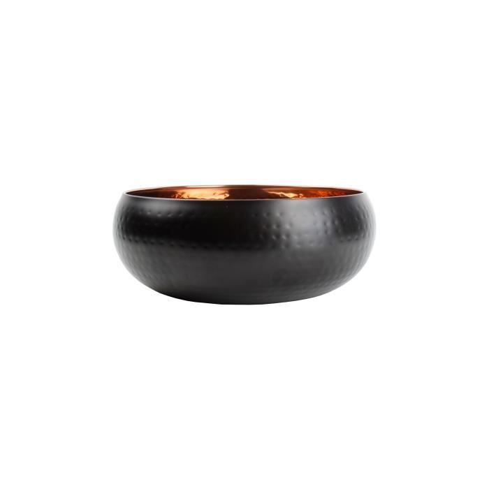 AERTS Plat décoratif - 28 x 11 cm - Rond - Cuivre - Noir