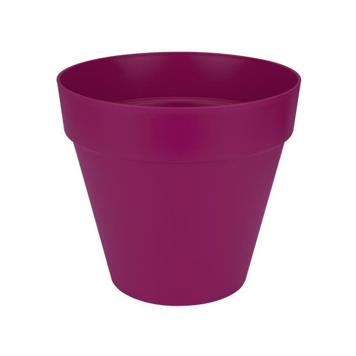 ELHO Pot de fleurs rond avec roues Loft Urban - Ø 50 cm - Rouge cerise