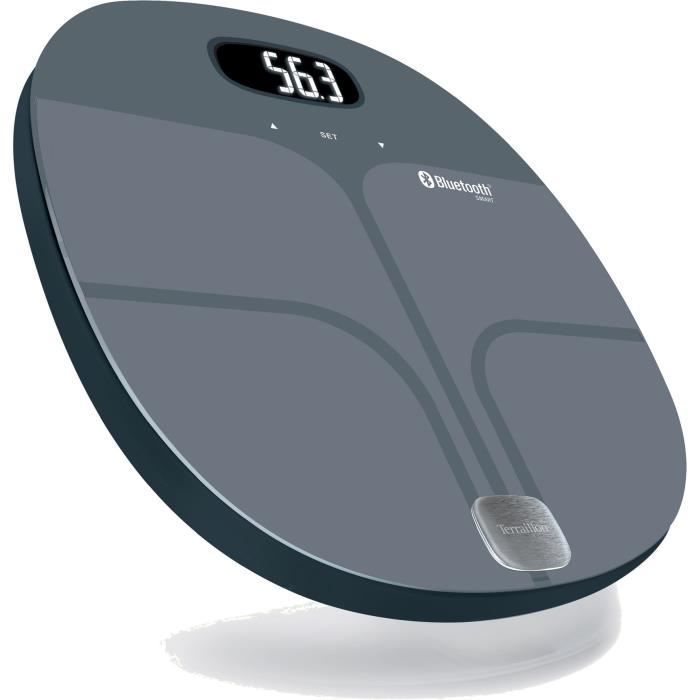 TERRAILLON Pèse personne impédancemètre connecté - Anthracite