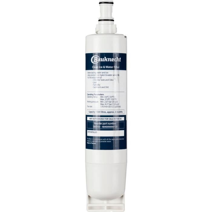 WPRO SBS103 Filtre à eau interne d'origine pour réfrigérateurs américains BAUKNECHT