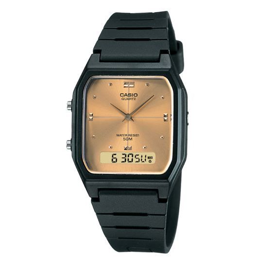 CASIO AW 48H 9A MONTRE HOMME DOUBLE AFFICHAGE BRACELET RESINE ETANCHE