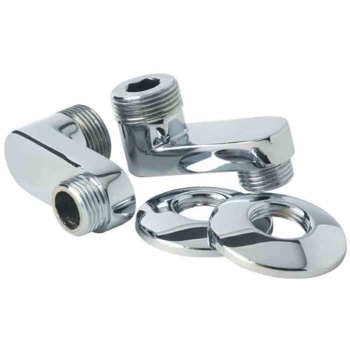 Raccord excentré + rosace chromée - écart 40 mm - Achat ...