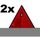 2x Réflecteurs Triangulaire Rouge - Vis - Arrière