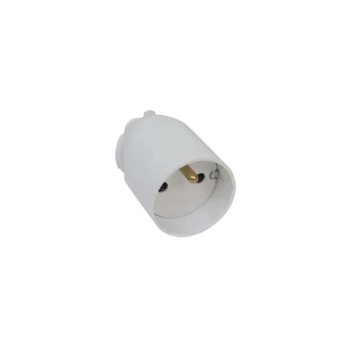DEBFLEX Fiche femelle 2P+T 16 A sortie droite à coiffe blanc