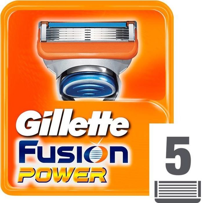 GILLETTE Lames Fusion Power pack de 5