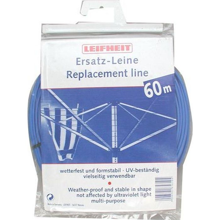 LEIFHEIT Fil à linge - Etendage : 62 m - Utilisation universelle