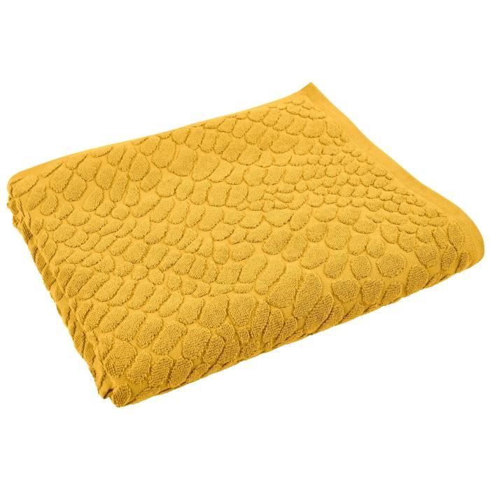 VENT DU SUD Drap de bain THALIA - 100x140 cm - Jaune curry