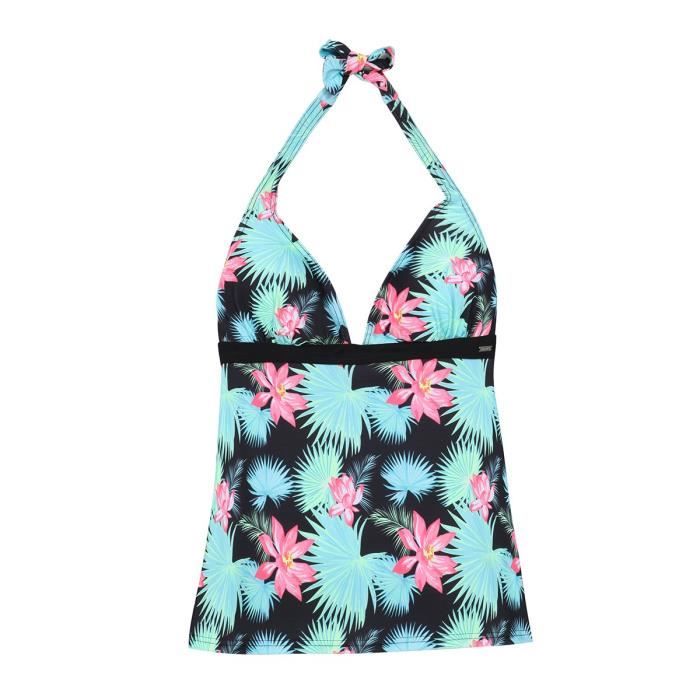 HAPPY AND SO Maillot de Bain Tankini Caribbean - Femme - Noir