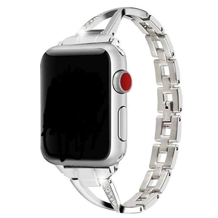 Femmes Montre Bande Pour Apple Watch Bandes 38Mm Réglable Bracelet En Acier Inoxydable Pour Iwatch Série 3 2 1 Bracelet Argent