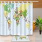 TEMPSA Rideau de Douche Carte Du Monde Polyester Tissu Panneau Sheer ... TEMPSA Rideau de Douche Carte Du Monde Polyester Tissu Panneau Sheer ...
