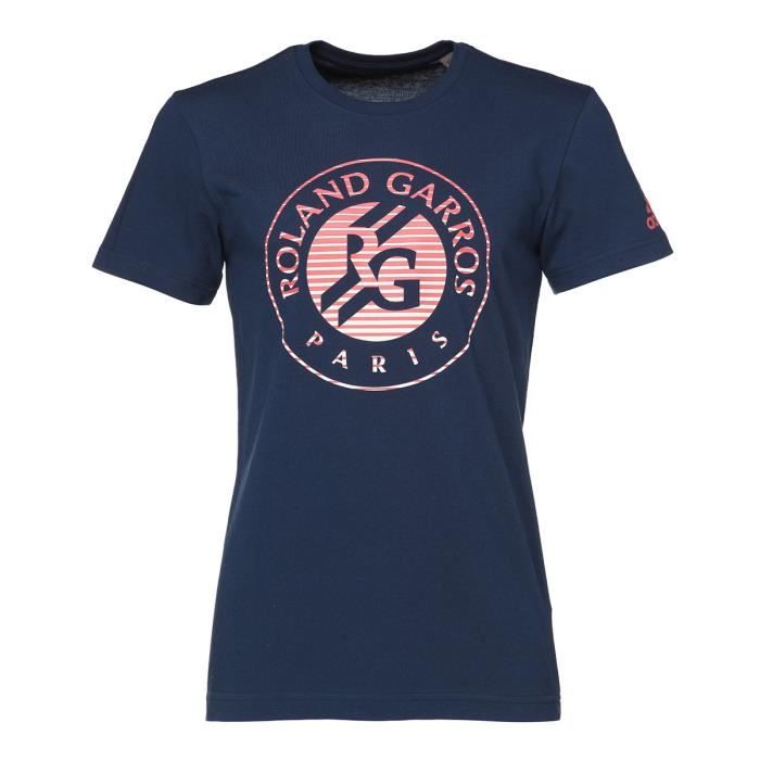 ADIDAS T-shirt de tennis Roland Garros - Homme - Bleu marine