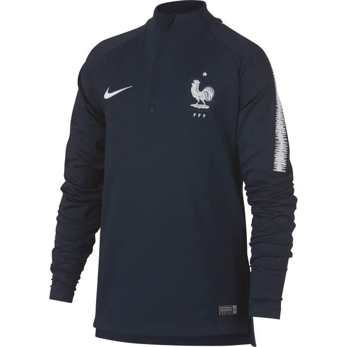 NIKE T-shirt de football Dril FFF France 2018 - Enfant garçon - Bleu