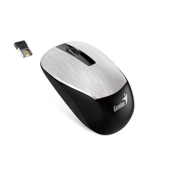 Genius Souris sans fil optique NX-7015 Gris métal 1600DPI 2.4 GHZ USB PC/MAC