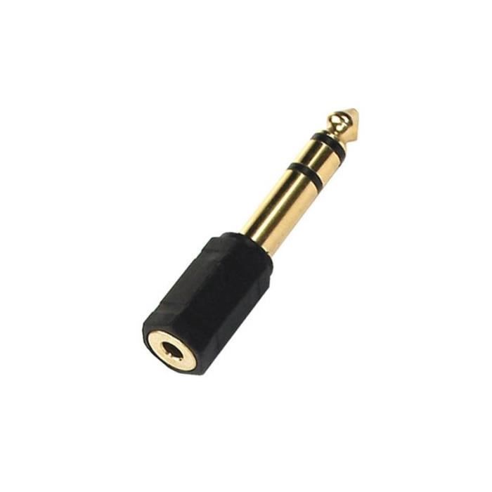 APM 422010 Adaptateur Jack Mâle stéréo 6,35 mm / Femelle 3,5 mm stéréo - Plugs or