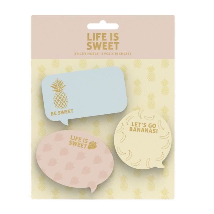 SWEET & GOLD Notes autocollantes - 3 pièces - 30 pages - Mix (Lot de 3)