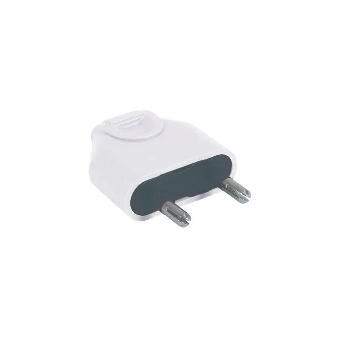 DEBFLEX Fiche mâle 2P 6 A sortie droite blanche