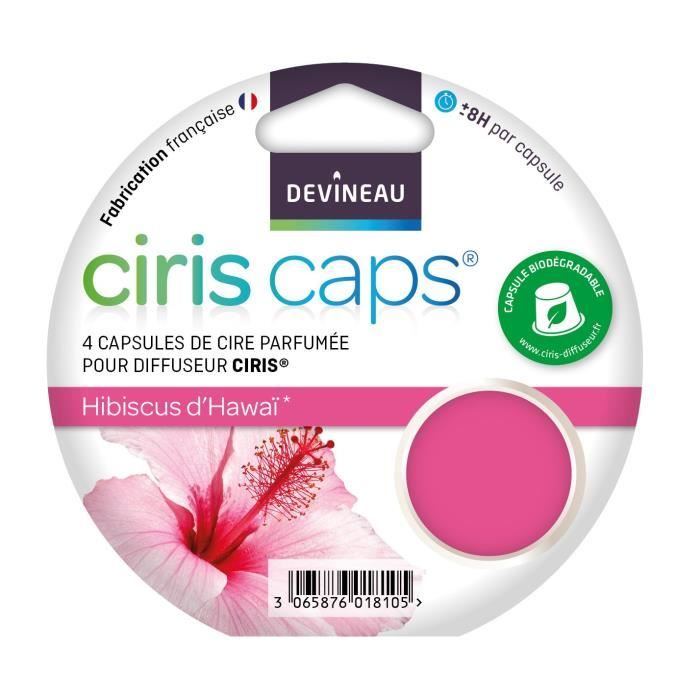 DEVINEAU Lot 4 capsules de cire parfumée Ciris - Hibiscus d'Hawaï