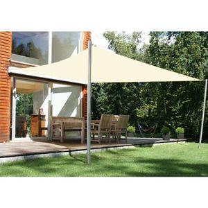 Voile D Ombrage Ajoure Triangle 90 4 X 4 X 5 7 M Sable Nesling