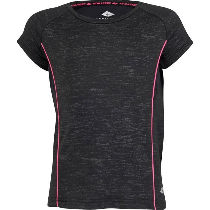 ATHLI-TECH T-shirt Eliah - Enfant fille - Noir et gris argenté