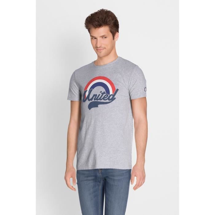 CAMPS T-shirt Manches Courtes - Homme - Gris et Rouge