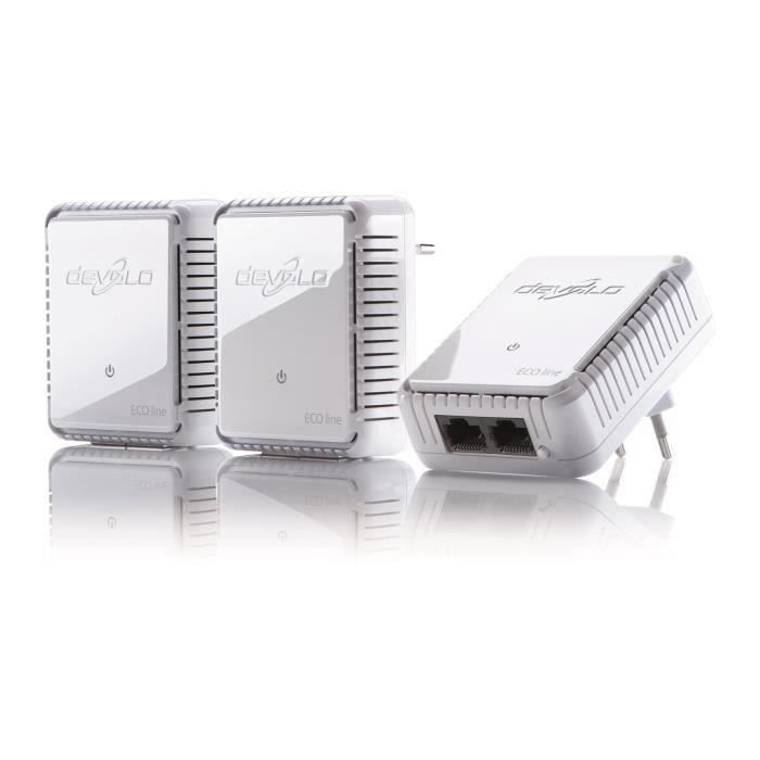 DEVOLO Kit 3 CPL 500 Mbit/s, 2 ports Fast Ethernet 9106 dLAN 500 Duo,