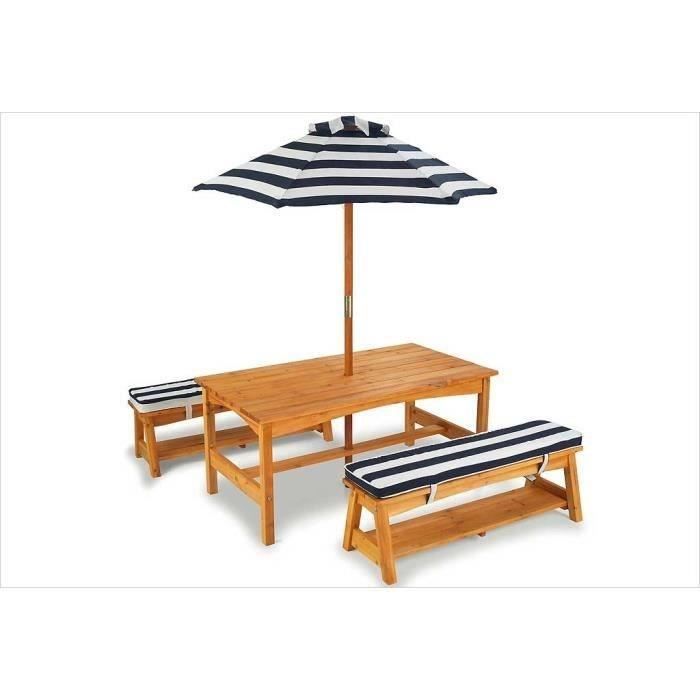 KIDKRAFT Table et Bancs d'Extérieur avec Parasol