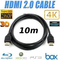 CÂBLE TV - VIDÉO - SON CABLE HDMI 2.0 10m 3D 4K UltraHD 2060p CÂBLE TV - VIDÉO - SON CABLE HDMI 2.0 10m 3D 4K UltraHD 2060p