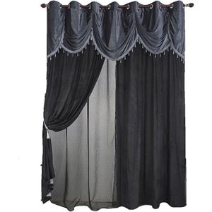 RIDEAU Rideau et voilage cantonnière perlé - L 280cm x H 