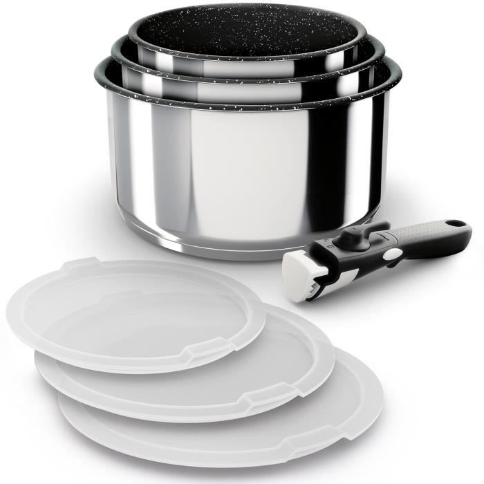 BACKEN Set de Casseroles - Inox - 7 pièces - Tous feux dont induction