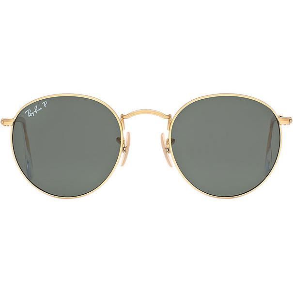 lunettes de soleil ray-ban round metal rb3447 112-58 matte gold t:50