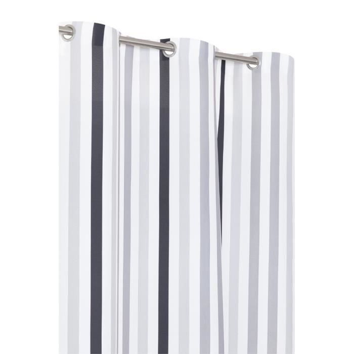 Rideau Raye 140x260 Multicolore Noir Gris Blanc - Achat ...