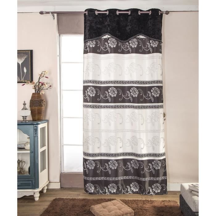 Paire de double rideaux 140x260 cm Noir