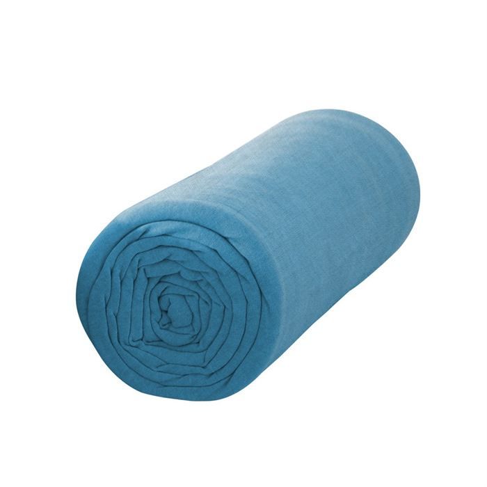 TODAY Drap housse jersey 100% coton - 140x190 cm - Mer du sud