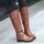 Napoulen®Femmes chevalier boucle bottes Martin pla