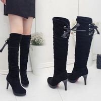 CUISSARDES Deuxsuns®Femmes Bottes confortable Flock talon hau CUISSARDES Deuxsuns®Femmes Bottes confortable Flock talon hau