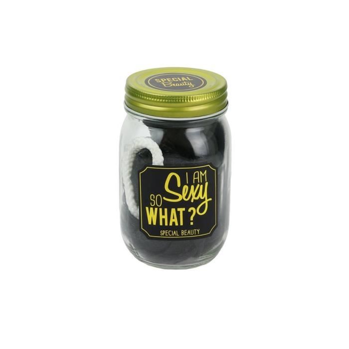 COSMETIC CLUB Coffret nettoyage en bocal Mason Jar Beauté - 3 pièces - Noir