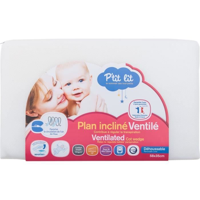 P TIT LIT Matelas à plan incliné Ventilé - 58 x 35 cm