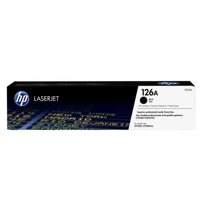 HP D'origine HP LaserJet Pro 100 Color MFP M 175 nw toner (126A / CE 310 A) noir, 1 200 pages, 3,82 centimes par page