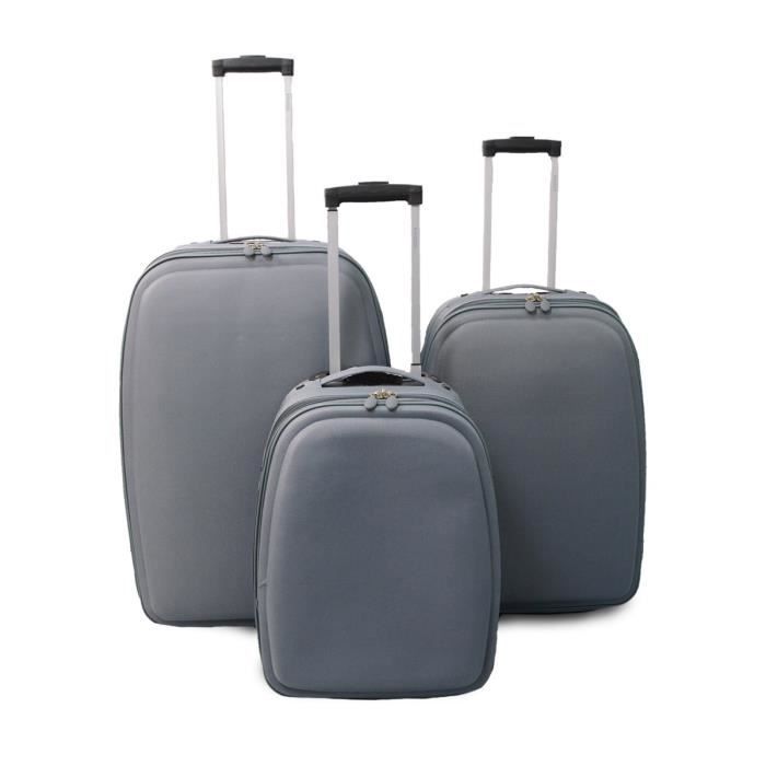 KINSTON Set de 3 Valises Tallinn - Textile renforcé - Gris