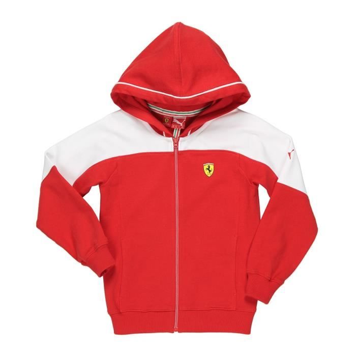 PUMA Veste Sweat à Capuche Zippé SF Junior - Rouge