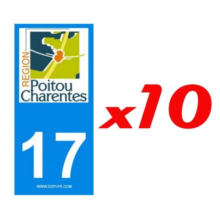 2 autocollants département 17 x10