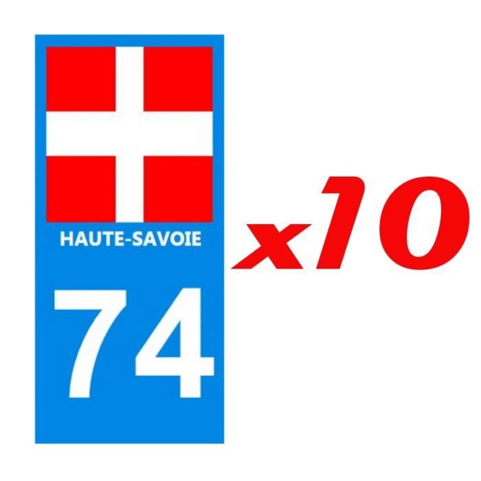 2 autocollants département 74 version 2 x10