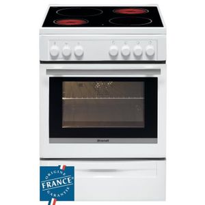 BRANDT BCV6610W - Cuisini?re table vitrocéramique - 4 zones - 9,43kW - Four électrique - Catalyse - 58L - A - L60 x H85cm - Blanc