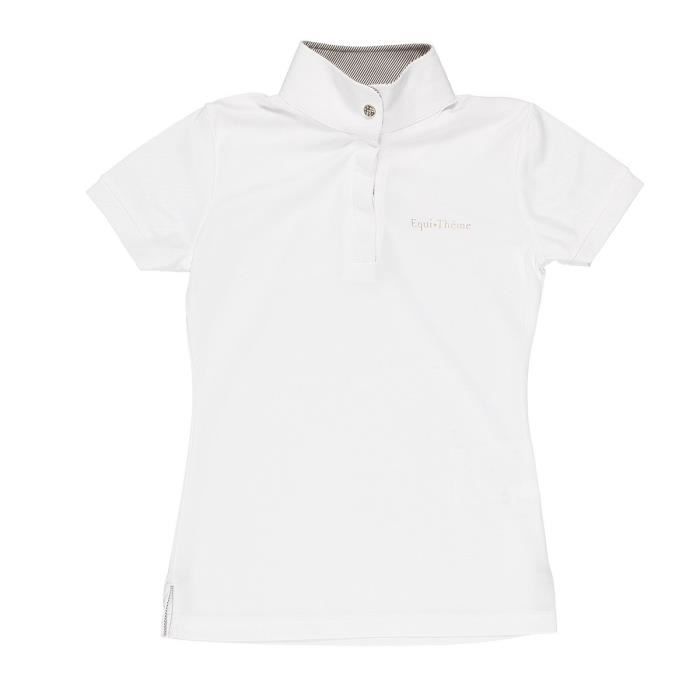 EQUI-THEME Polo de concours d'équitation - manches courtes - blanc - enfant