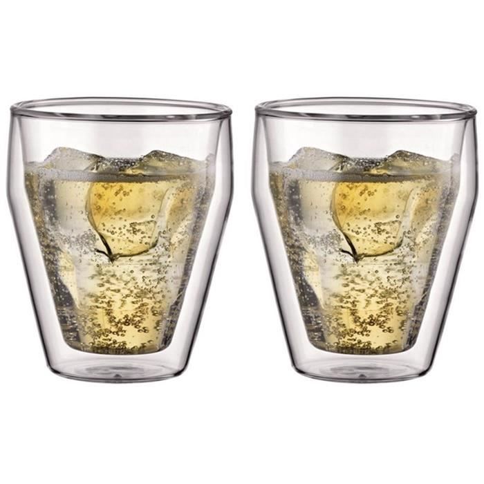 BODUM TITLIS Set 2 verres double paroi empilable 0,25L