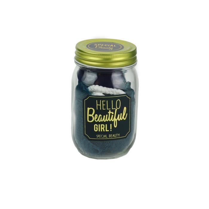 COSMETIC CLUB Coffret nettoyage en bocal Mason Jar Beauté - 3 pièces - Bleu